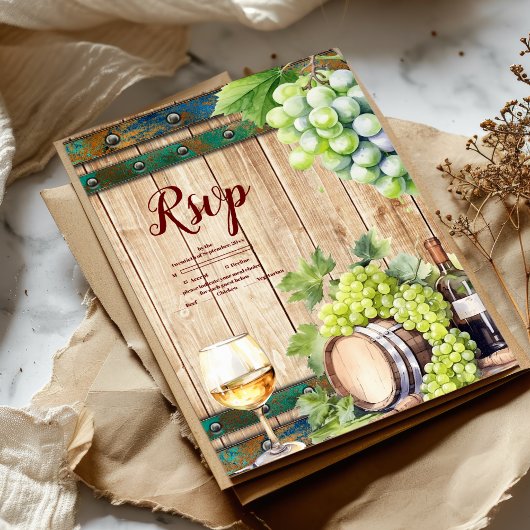 Moderne chique Waterverf wijngaard Landschap Bruil RSVP Kaartje