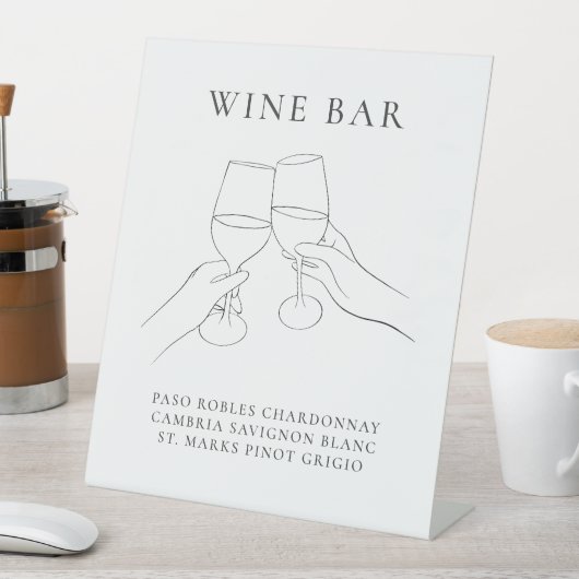 Moderne chique wijnbar reclamebord met voetstuk (Insitu)