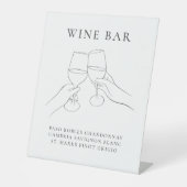 Moderne chique wijnbar reclamebord met voetstuk (Voorkant)