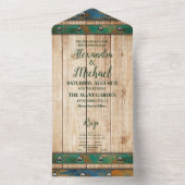 Moderne chique wijngaard bruiloft all in one uitnodiging (Binnen)