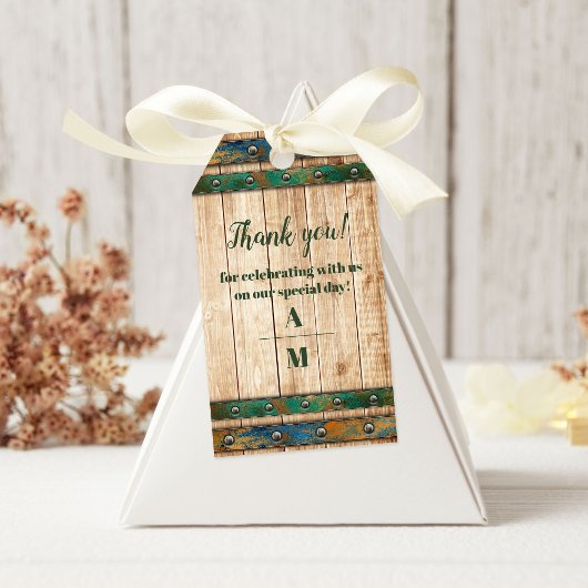 Moderne chique wijngaard bruiloft cadeaulabel