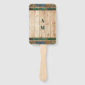 Moderne chique wijngaard bruiloft handwaaier (Voorkant)