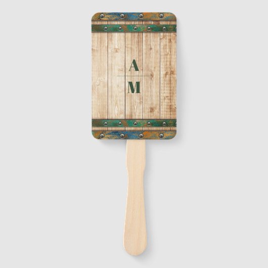 Moderne chique wijngaard bruiloft handwaaier (Voorkant)