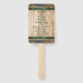 Moderne chique wijngaard bruiloft handwaaier (Achterkant)