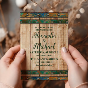 Moderne chique wijngaard bruiloft kaart