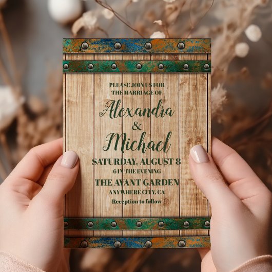 Moderne chique wijngaard bruiloft kaart