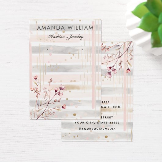 Moderne chique wilde bloem bloemen oorbel display  visitekaartje (Bureau)