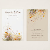 Moderne chique wilde bloem bloemen oorbel display  visitekaartje (Voorkant /achterkant)