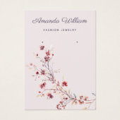 Moderne chique wilde bloem bloemen oorbel display  visitekaartje (Voorkant)