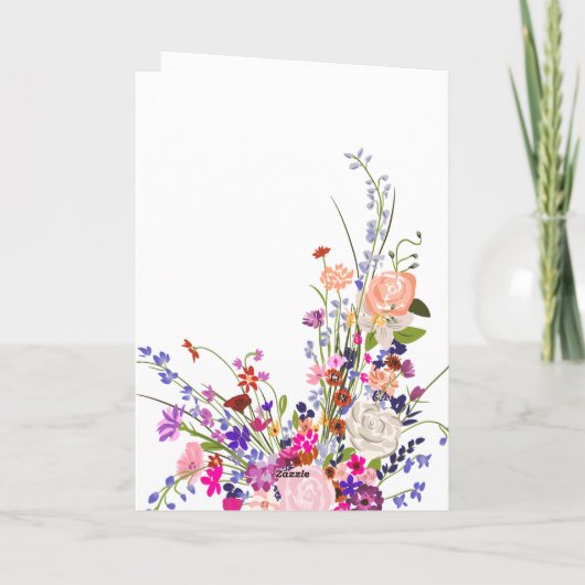 Moderne chique wilde bloemen script boho afstudere bedankkaart (Achterkant)
