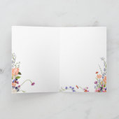 Moderne chique wilde bloemen script boho afstudere bedankkaart (Binnen)