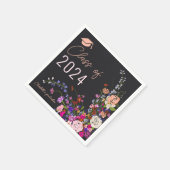 Moderne chique wilde bloemen script klasse afstude servet (Hoek)