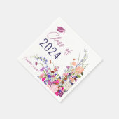 Moderne chique wilde bloemen script klasse afstude servet (Hoek)