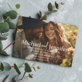 Moderne chique witte typografie trouwfoto kaart