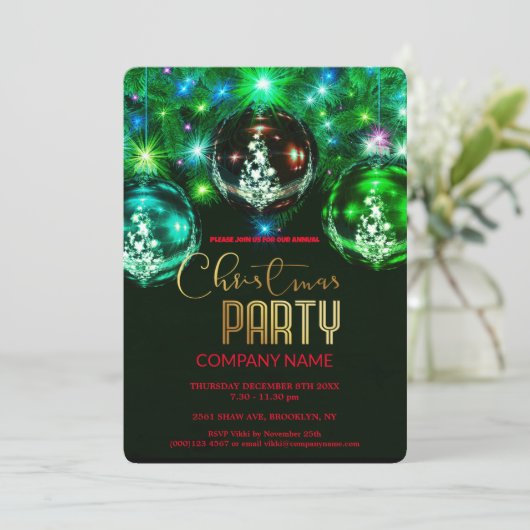 Moderne chique zakelijke kerst  decoratie kaart (Staand voorkant)