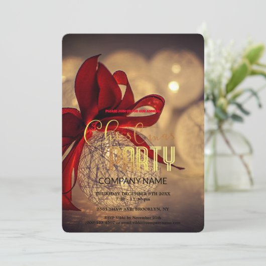 Moderne chique zakelijke kerst  decoratie kaart (Staand voorkant)