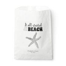 Moderne chique zeesterren strand bruiloft traktati