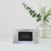 Moderne chique zilveren sprankeling mode & beauty visitekaartje (Staand voorkant)