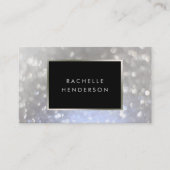 Moderne chique zilveren sprankeling mode & beauty visitekaartje (Voorkant)