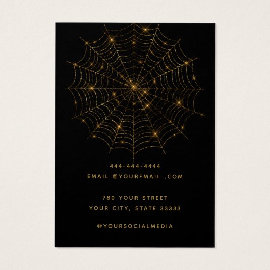 Moderne chique zwart en gouden oorbel display kaar visitekaartje (Achterkant)