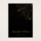 Moderne chique zwart en gouden oorbel display kaar visitekaartje (Voorkant)