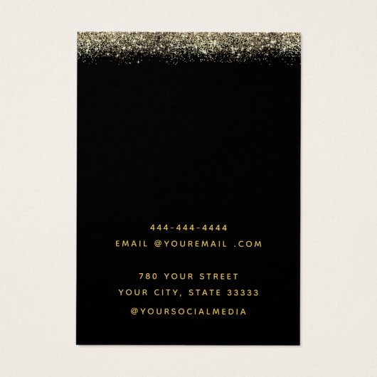 Moderne chique zwart en gouden oorbel Display kaar Visitekaartje (Achterkant)