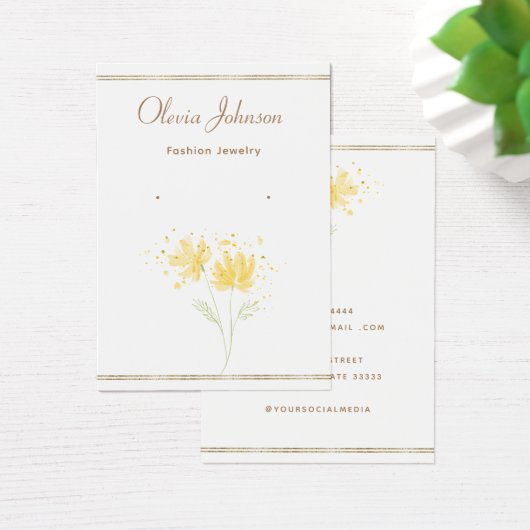 Moderne chique zwart en gouden oorbel display kaar visitekaartje (Bureau)