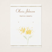 Moderne chique zwart en gouden oorbel display kaar visitekaartje (Voorkant)