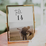 Moderne Chique Zwart Wit 5x7"de Nummers van de Fot<br><div class="desc">Deze moderne chique zwart-wit 5x7" foto tafel nummers zijn perfect voor een eenvoudige bruiloft. Het minimalistische boho-ontwerp heeft een rustieke, unieke en stijlvolle bohemian-typografie in minimaal schoon zwart en wit. De kaart prints aan de voor- en achterkant (dubbelzijdig). Personaliseer elke kaart met een ander verloving of reis thema foto. Voeg...</div>