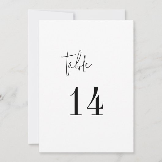 Moderne Chique Zwart-Wit 5x7" Tafelnummers (Voorkant)
