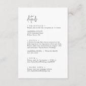 Moderne chique zwart-wit bruiloft details informatiekaartje (Voorkant)