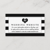 Moderne chique zwart-wit bruiloft website informatiekaartje (Voorkant)