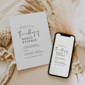 Moderne Chique Zwart-Wit Foto Terug Bruiloft Kaart