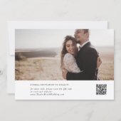 Moderne chique zwart-wit fotocollage save the date (Achterkant)