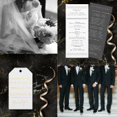 Moderne Chique Zwart Wit & Goud Typografie Folie Uitnodiging