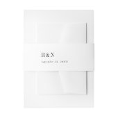 Moderne Chique Zwart-wit Monogram Bruiloft Uitnodigingen Wikkel (Voorkant Voorbeeld)