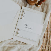 Moderne Chique Zwart-wit Monogram Bruiloft Uitnodigingen Wikkel