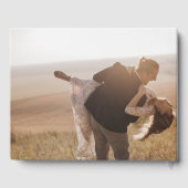 Moderne Chique Zwart-Wit Monogram Foto Bruiloft Gastenboek (Achterkant)