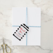 Moderne chique zwart & wit strepen dank u cadeaulabel (Met Touw)