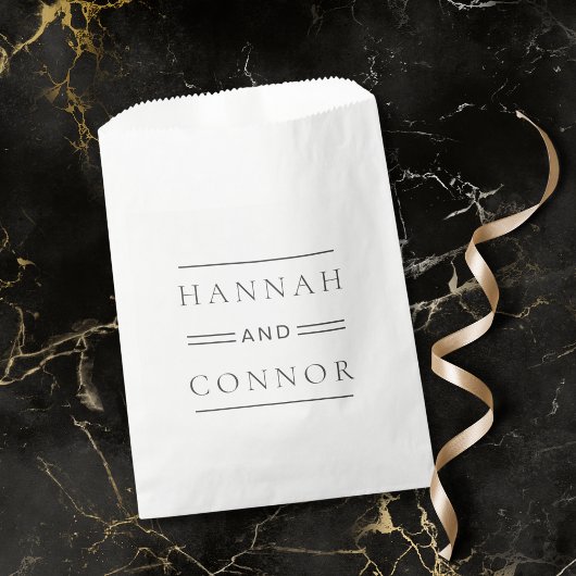 Moderne chique zwart & wit typografie bedankzakje