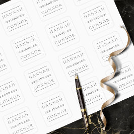 Moderne chique zwart & wit typografie vierkante sticker