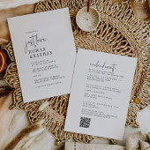 Moderne Chique Zwart Wit Weekend Evenementen QR Br Kaart