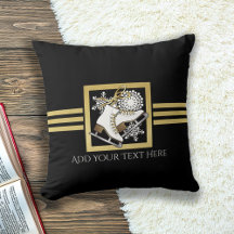 Moderne Chique Zwarte en Gouden Glitterschaatsen