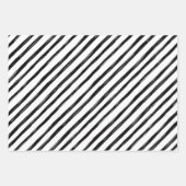 Moderne chique zwarte strepen Vrolijke foto Kerstm Inpakpapier Vel (Voorkant)