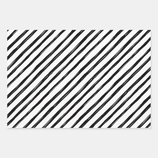 Moderne chique zwarte strepen Vrolijke foto Kerstm Inpakpapier Vel (Voorkant)