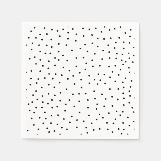 Moderne chique zwarte waterverf schattige polka do servet (Voorkant)