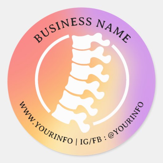 Moderne Chiropractor Bedankt Sticker (Voorkant)