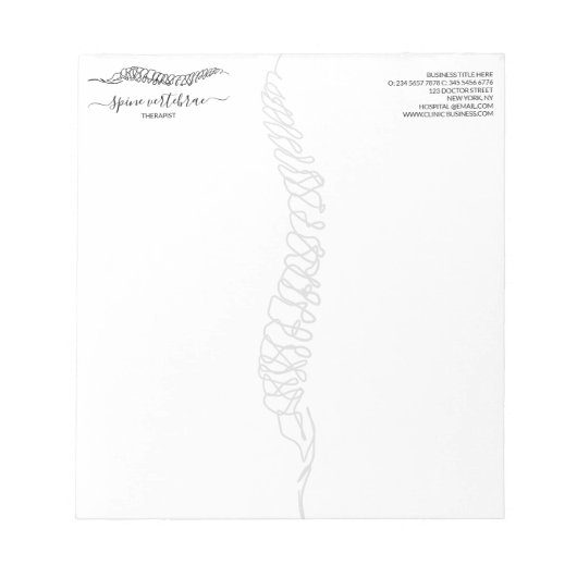 Moderne Chiropractor Massage Dokter Notitieblok (Voorkant)