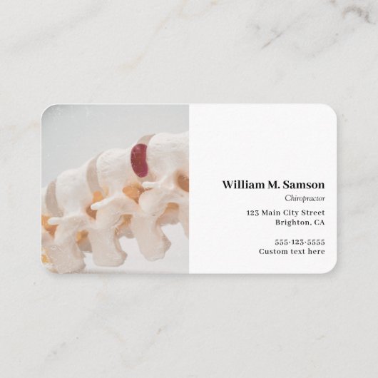 Moderne chiropractor Wervelkolom dichtbij Visitekaartje (Achterkant)