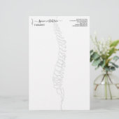 Moderne Chiropractor Wervelkolom Massage Dokter Briefpapier (Staand voorkant)
